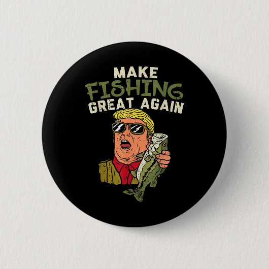 Trump Funny Fisherman Angler G Button (Vorderseite)