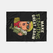 Trump Funny Fisherman Angler G Fleecedecke (Vorderseite (Horizontal))