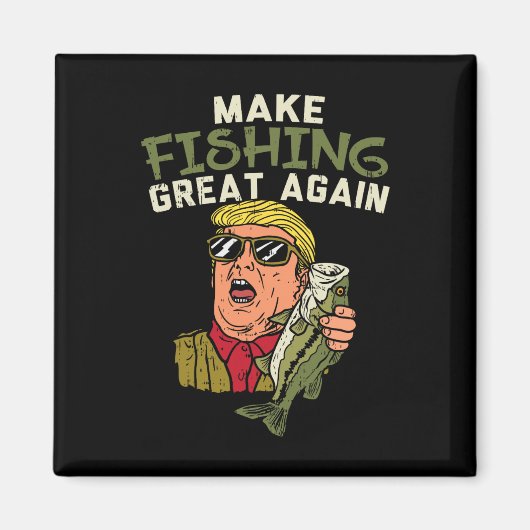 Trump Funny Fisherman Angler G Magnet (Vorne)