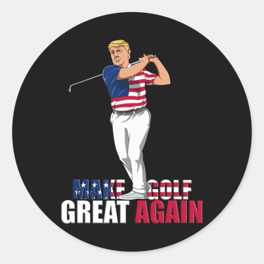 Trump - Funny Golf Geschenk Runder Aufkleber (Vorderseite)