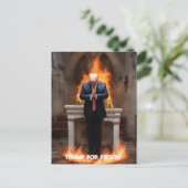 Trump für das Gefängnis Trump Prays in einer Kirch Postkarte (Stehend Vorderseite)