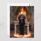 Trump für das Gefängnis Trump Prays in einer Kirch Postkarte (Vorne/Hinten)