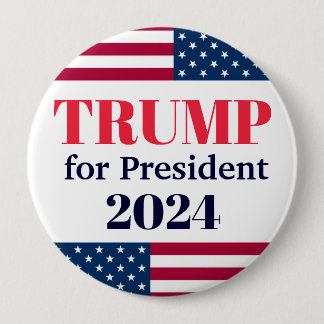 TRUMP für den Flag-Button des Präsidenten 2024 Button
