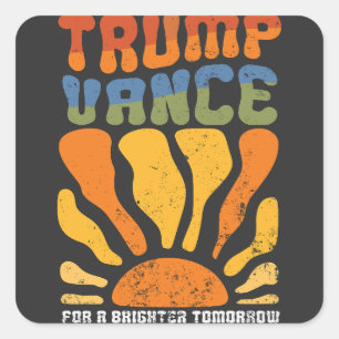 Trump für einen glänzenden Nachwuchs: Retro Boho Quadratischer Aufkleber