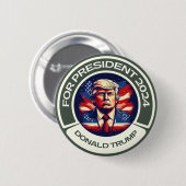 Trump für Präsident 2024 Button (Vorne & Hinten)