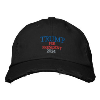 TRUMP FÜR PRÄSIDENT 2024 DISTRESSED CHINO CAP BESTICKTE BASEBALLKAPPE