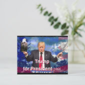 Trump für Präsident Eagle & Dove Postkarte (Stehend Vorderseite)
