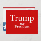 Trump für Präsident Postkarte (Vorne/Hinten)