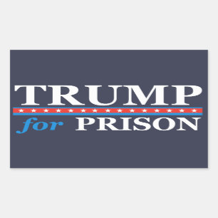 TRUMP FÜR PRISON Anti Trump Rechteckiger Aufkleber