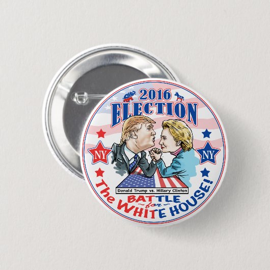 Trump gegen Hillary 2016 Button (Vorne & Hinten)