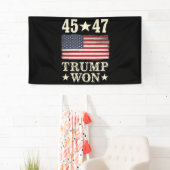 Trump gewann 2024 45 47. US-Präsident Flagge Banner (Insitu)