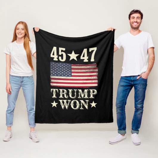 Trump gewann 2024 45 47. US-Präsident Flagge Fleecedecke (Beispiel)