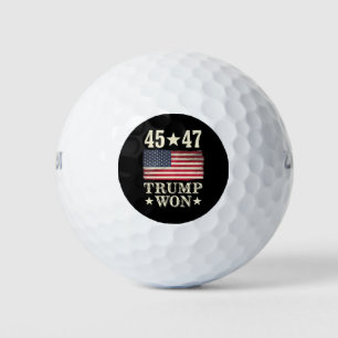 Trump gewann 2024 45 47. US-Präsident Flagge Golfball