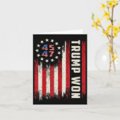 Trump gewann 2024 45 47. US-Präsidentin Flagge Karte (Gelbe Blume)