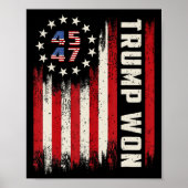Trump gewann 2024 45 47. US-Präsidentin Flagge Poster (Vorne)