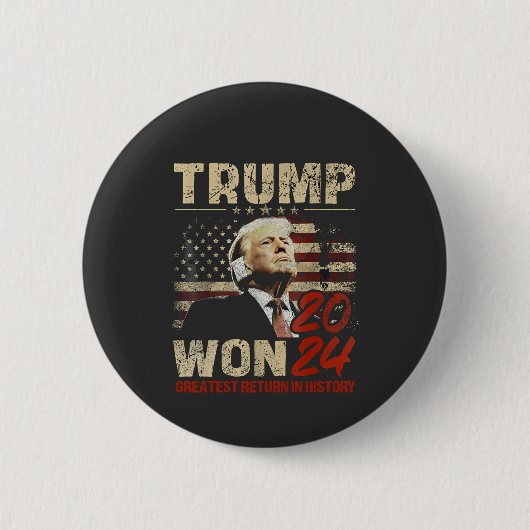 Trump gewann 2024 Beste Rendite in der Geschichte Button (Vorderseite)