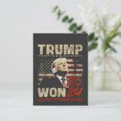 Trump gewann 2024 Beste Rendite in der Geschichte Postkarte (Stehend Vorderseite)