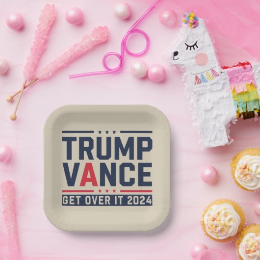 Trump gewann 2024 den Präsidenten Trump Vance Pappteller (Party)