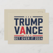 Trump gewann 2024 den Präsidenten Trump Vance Postkarte (Vorne/Hinten)