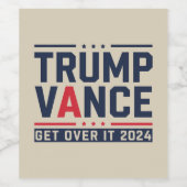 Trump gewann 2024 den Präsidenten Trump Vance Weinetikett (Einzelnes Label)