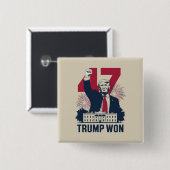 Trump gewann 2024 erneut den 47. button (Vorne & Hinten)