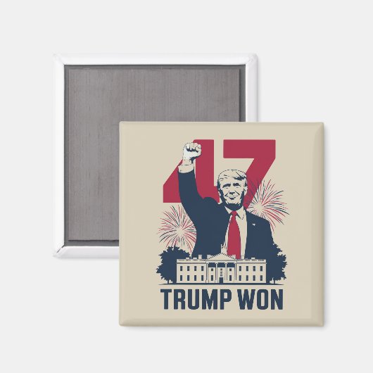 Trump gewann 2024 erneut den 47. magnet (Vorderseite/Rückseite)