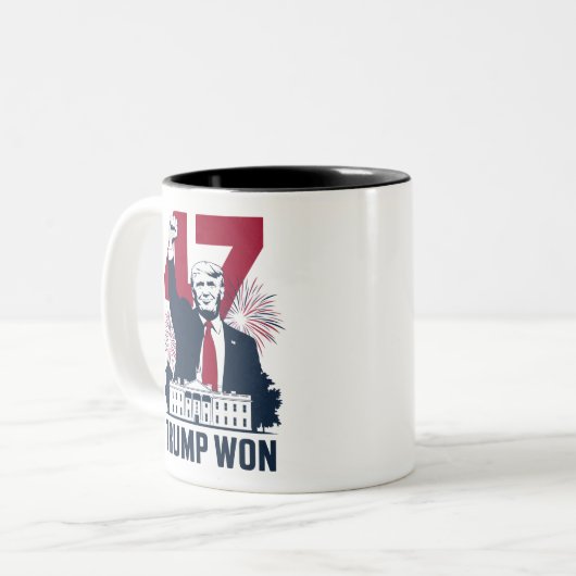 Trump gewann 2024 erneut den 47. zweifarbige tasse (Vorderseite Links)