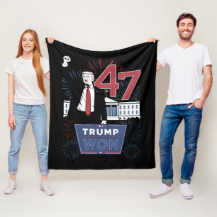 Trump gewann 2024 Präsident 47 Amerika USA Fleecedecke