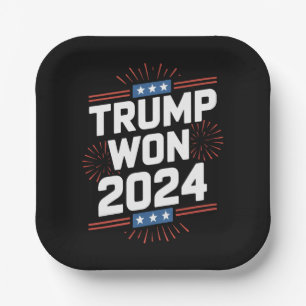 Trump gewann 2024 Präsident 47. des Weißen Hauses Pappteller