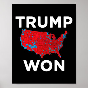 Trump gewann 2024 Richtige Wahl Ergebnis Karte 202 Poster