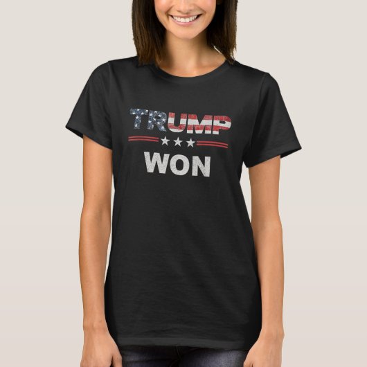 Trump gewann 2024 Trump wieder 2024 Patriotic T-Shirt (Vorderseite)