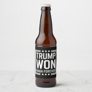 Trump gewann die 47. US-Präsidenten-Maga-Wahl 2024 Bierflaschenetikett