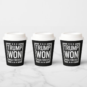 Trump gewann die 47. US-Präsidenten-Maga-Wahl 2024 Pappbecher