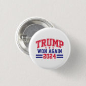 Trump gewann wieder 2024 button (Vorne & Hinten)