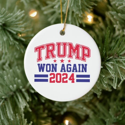Trump gewann wieder 2024 keramik ornament (Baum)
