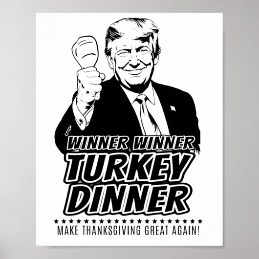 Trump Gewinner Lustiger Gewinner Truthahn Abendess Poster (Vorne)