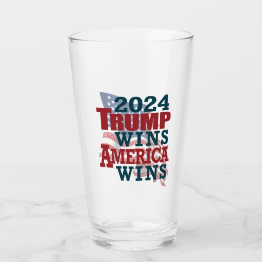 Trump gewinnt 2024 - Amerika gewinnt Glas (Vorderseite)