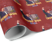 Trump gewinnt 2024 Präsident 47. | Donald Trump Xm Geschenkpapier (Rolleneckpunkt)