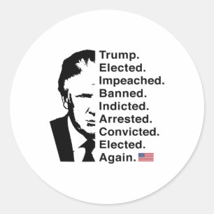 Trump gewinnt 2024 Wortliste Neuwahl Sieg 45 47 Tr Runder Aufkleber