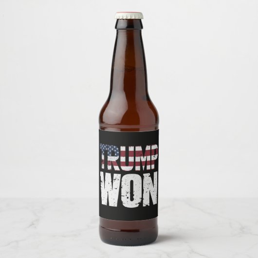Trump gewinnt 47. US-Präsident Won Election 2024 Bierflaschenetikett (Vorderseite)