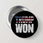 Trump gewinnt 47. US-Präsident Won Election 2024 Button (Vorne & Hinten)