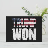 Trump gewinnt 47. US-Präsident Won Election 2024 Einladung (Stehend Vorderseite)