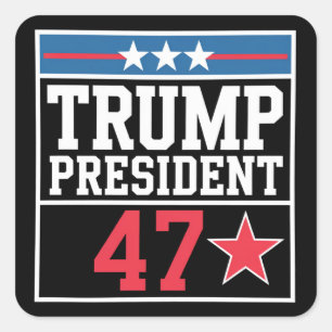 Trump gewinnt die Wahl 2024 Trump gewann 2024 Quadratischer Aufkleber