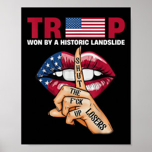 Trump gewinnt durch historischen Erdrutsch Poster