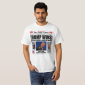 Trump gewinnt! Funny Anti Clinton Newspaper Satire T-Shirt (Vorne ganz)