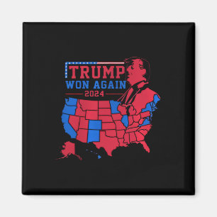Trump gewinnt im Jahr 2024 erneut die Red Wave Map Magnet