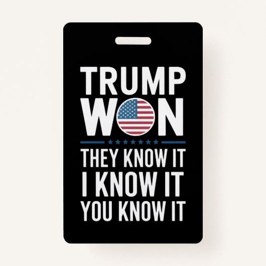 Trump gewinnt, sie wissen es 2024 47. Präsident ge Ausweis (Vorderseite)