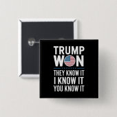 Trump gewinnt, sie wissen es 2024 47. Präsident ge Button (Vorne & Hinten)