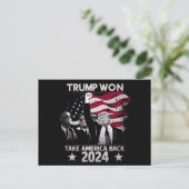 Trump gewinnt wieder Amerika zurück 2024 Postkarte (Stehend Vorderseite)