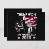 Trump gewinnt wieder Amerika zurück 2024 Postkarte (Vorne/Hinten)